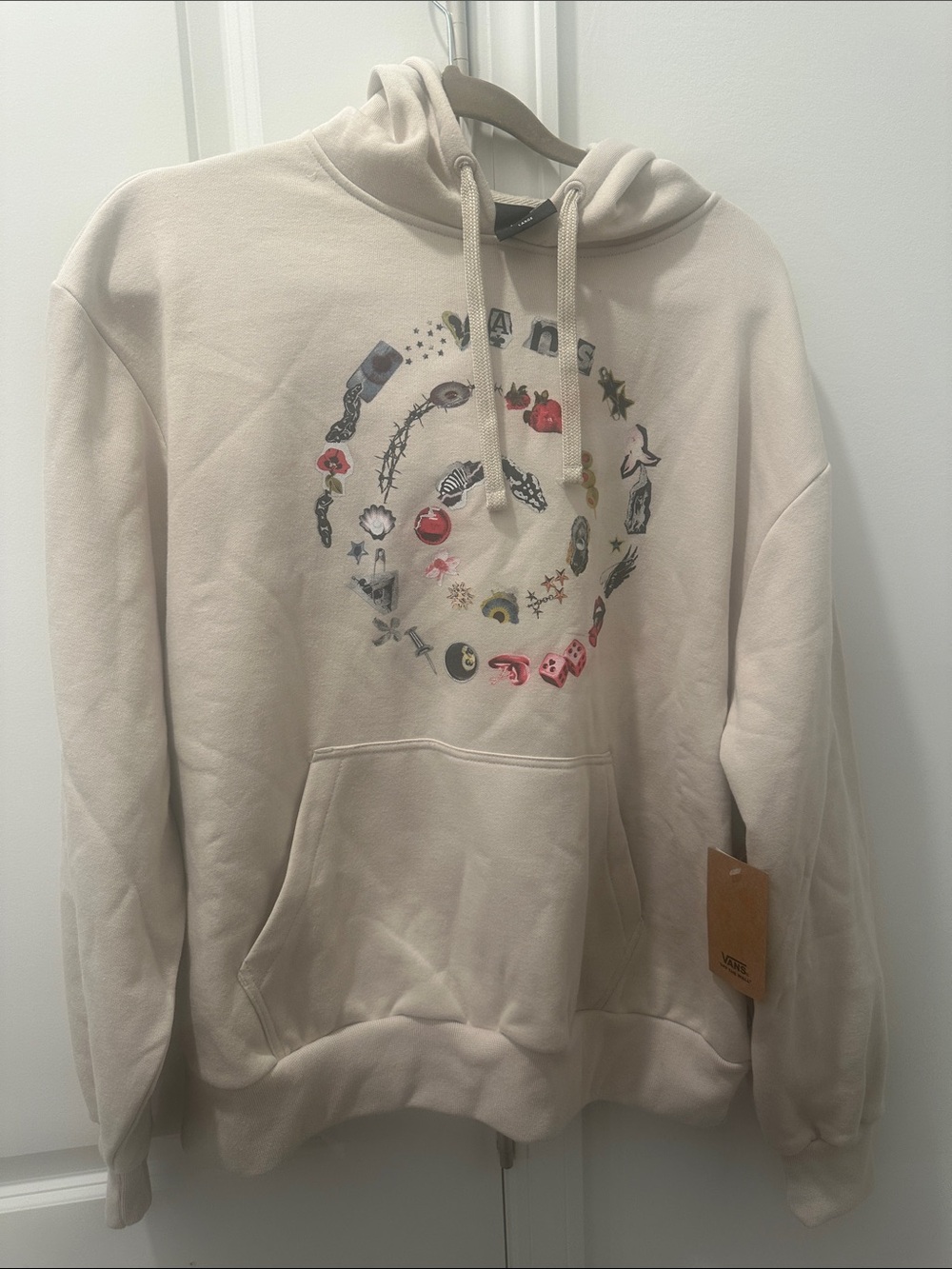 Cream Graphic Hoodie Sweatshirt